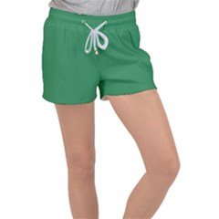 Color Sea Green Velour Lounge Shorts by Kultjers