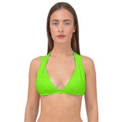 Color Lawn Green Double Strap Halter Bikini Top by Kultjers