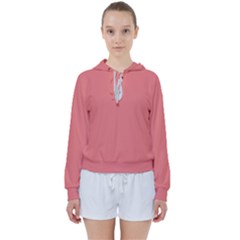 Color Light Coral Women s Tie Up Sweat by Kultjers