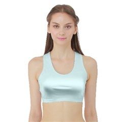 Color Light Cyan Sports Bra With Border