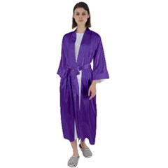 Color Rebecca Purple Maxi Satin Kimono