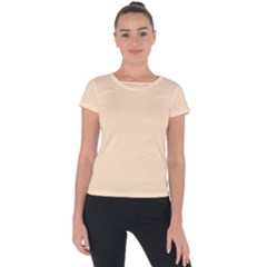 Color Bisque Short Sleeve Sports Top 