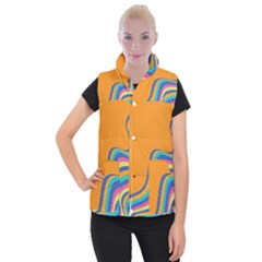 Psychedelic-groovy-pattern Women s Button Up Vest by designsbymallika