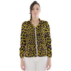 Pattern Leopard Yellow Fur Women s Windbreaker