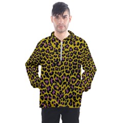 Pattern Leopard Yellow Fur Men s Half Zip Pullover by JustToWear