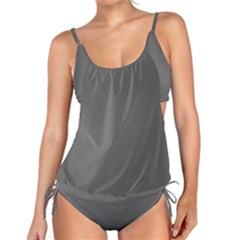 Color Dim Grey Tankini Set by Kultjers