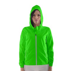 Color Neon Green Women s Hooded Windbreaker