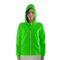 Color Neon Green Women s Hooded Windbreaker View1