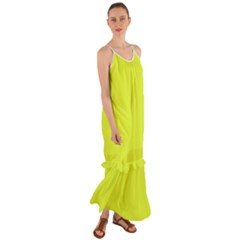 Color Luis Lemon Cami Maxi Ruffle Chiffon Dress by Kultjers