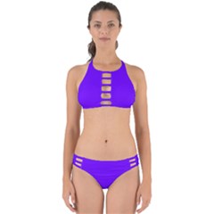 Color Electric Indigo Perfectly Cut Out Bikini Set by Kultjers