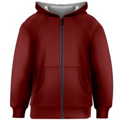 Color Blood Red Kids  Zipper Hoodie Without Drawstring by Kultjers