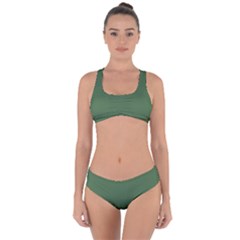 Color Artichoke Green Criss Cross Bikini Set by Kultjers