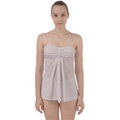 Color Champagne Pink Babydoll Tankini Set by Kultjers