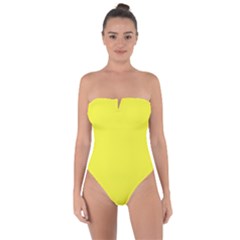 Color Maximum Yellow Tie Back One Piece Swimsuit by Kultjers