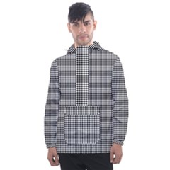 White Dots On Black Men s Front Pocket Pullover Windbreaker