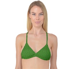 Green Knitted Pattern Reversible Tri Bikini Top by goljakoff