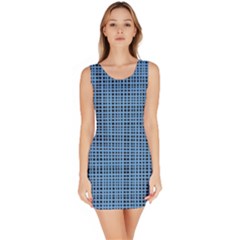 Blue Knitted Pattern Bodycon Dress by goljakoff