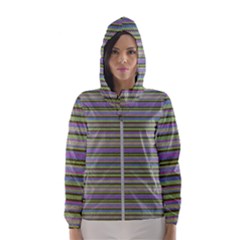 Line Knitted Pattern Women s Hooded Windbreaker by goljakoff