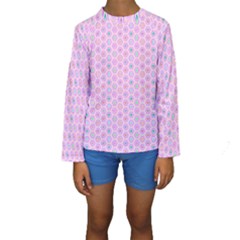 Hexagonal Pattern Unidirectional Kids  Long Sleeve Swimwear by Dutashop