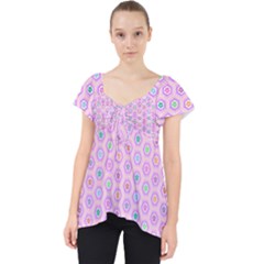Hexagonal Pattern Unidirectional Lace Front Dolly Top by Dutashop
