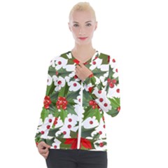 Christmas Berry Casual Zip Up Jacket by goljakoff