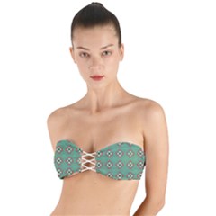 Mushrooms In The Meadow  Twist Bandeau Bikini Top by SychEva