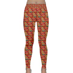 Square Floral Print Classic Yoga Leggings by designsbymallika