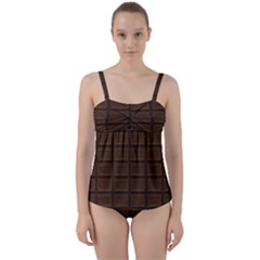 Milk Chocolate Twist Front Tankini Set by goljakoff