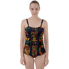 Hohloma Ornament Twist Front Tankini Set by goljakoff