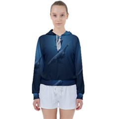 Blue Whales Women s Tie Up Sweat by goljakoff