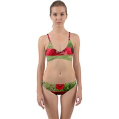 Photos Collage Coquelicots Wrap Around Bikini Set by kcreatif