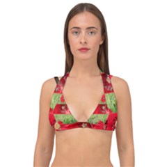 Photos Collage Coquelicots Double Strap Halter Bikini Top by kcreatif