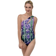Collage Fleurs Violette To One Side Swimsuit by kcreatif