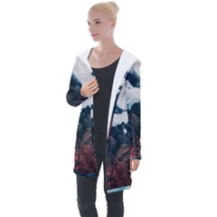 Blue Whale In The Clouds Longline Hooded Cardigan by goljakoff