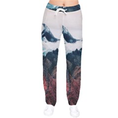 Blue Whale In The Clouds Women Velvet Drawstring Pants by goljakoff