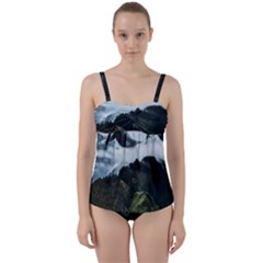 Whale Lands Twist Front Tankini Set by goljakoff