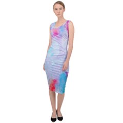 Rainbow Paint Sleeveless Pencil Dress by goljakoff