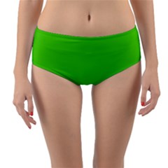 Bright Green Reversible Mid-waist Bikini Bottoms by FabChoice