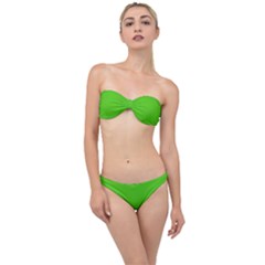 Bright Green Classic Bandeau Bikini Set by FabChoice