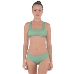 Dark Sea Green Criss Cross Bikini Set by FabChoice