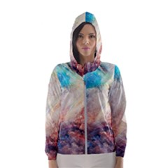 Abstract Galaxy Paint Women s Hooded Windbreaker by goljakoff