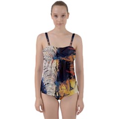 Elephant Mandala Twist Front Tankini Set by goljakoff