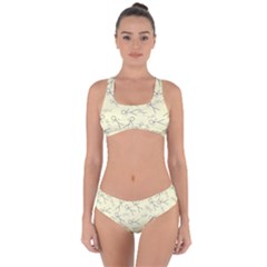 Little Men In Yellow Criss Cross Bikini Set