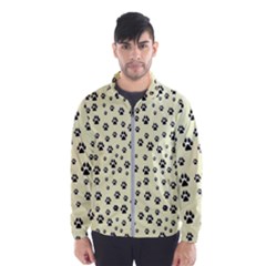 Pattern Silhoutte Paw On Yellow Men s Windbreaker by JustToWear