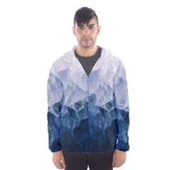 Blue Ice Mountain Men s Hooded Windbreaker by goljakoff