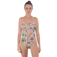 Leafs Tie Back One Piece Swimsuit