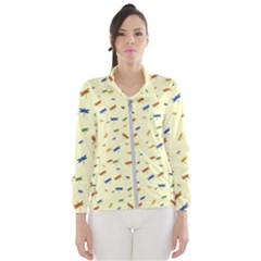 Dragonfly On Yellow Women s Windbreaker by JustToWear