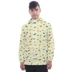 Dragonfly On Yellow Men s Front Pocket Pullover Windbreaker by JustToWear