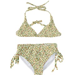 Pattern Lonely Flower On Yellow Kids  Classic Bikini Set