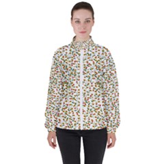 Lonely Flower On White Women s High Neck Windbreaker